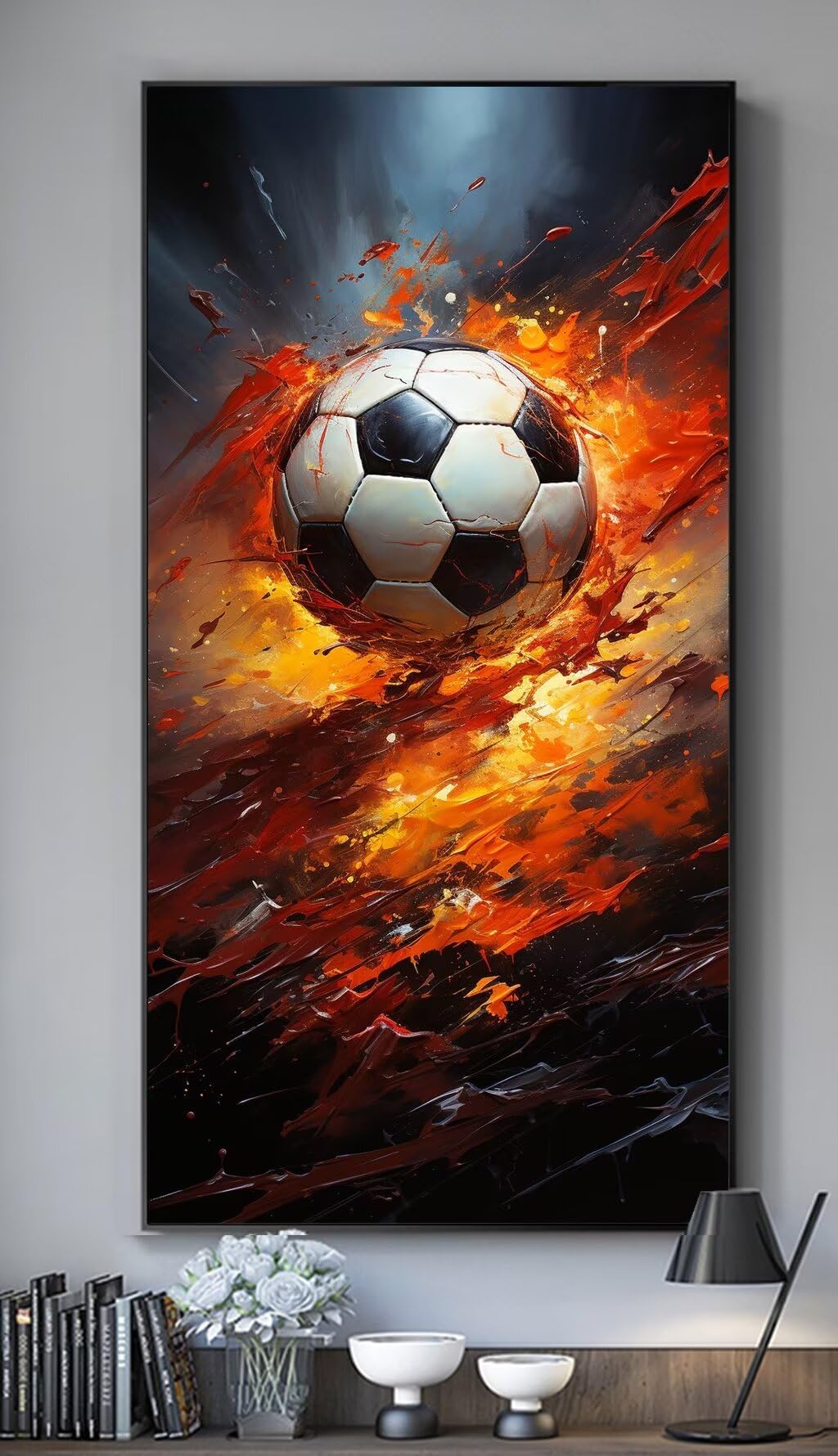 Mosaïque diamant football grand format pour déco murale - 7