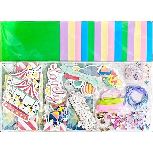 Huralona Handmade DIY Greeting Card Kits Includes 15 Blank Cards 15 Colorful Envelopes with Decoration Accessories for Craft Birthday Thanksgiving Christmas Wedding Invitation Card (Light green 1801)