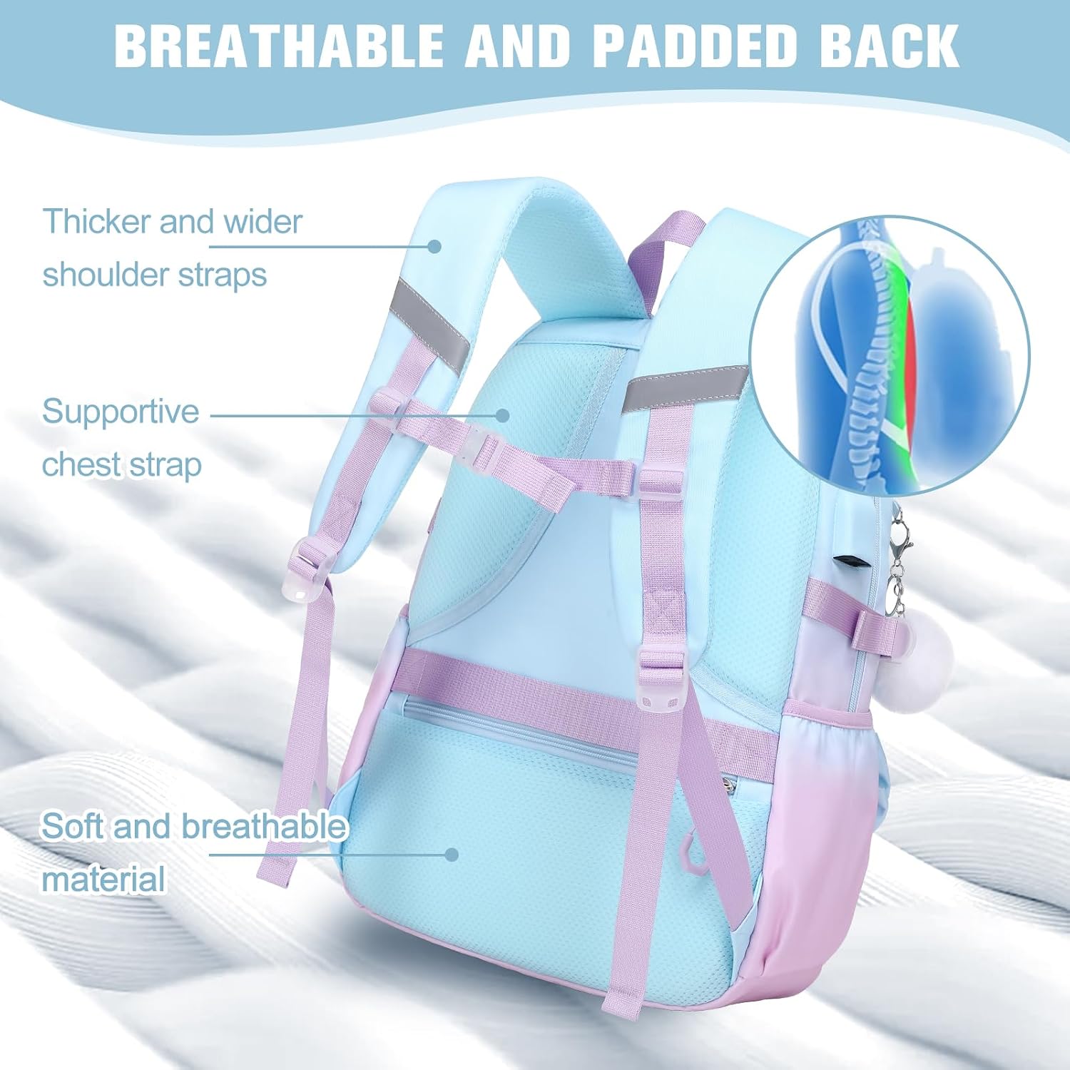 Bevalsa Backpack Girls Cute Bow School