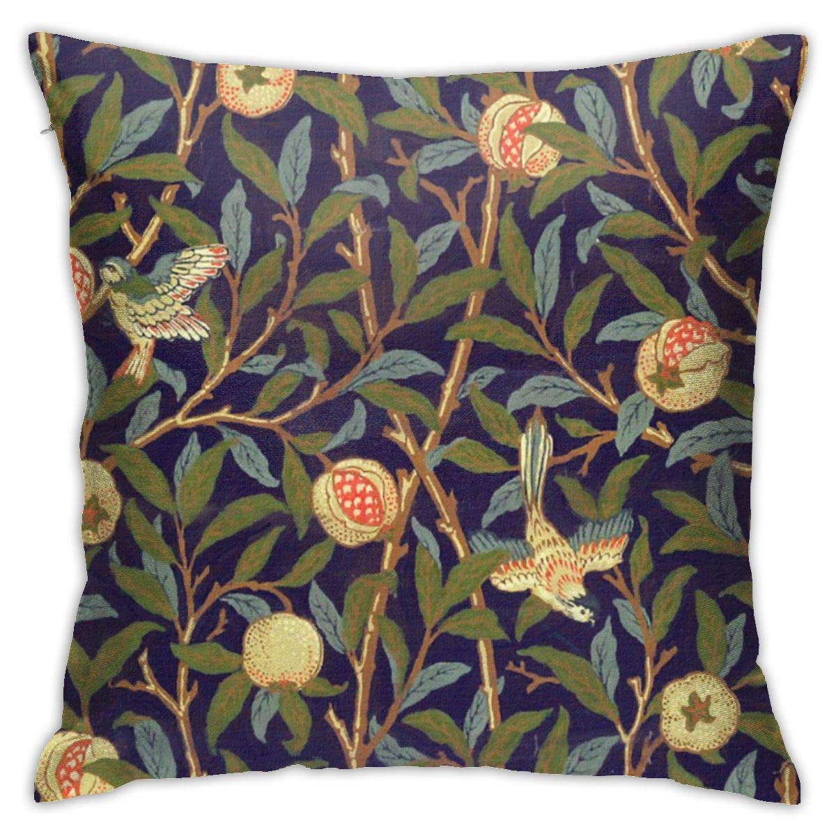 Throw Pillow Case William Morris Bird And Pomegranate Throw Pillow Cover Soft Square Pillowcase Decoration Pillowcases For Home Decor, Birthday Gifts, Best Friend, 45X45Cm