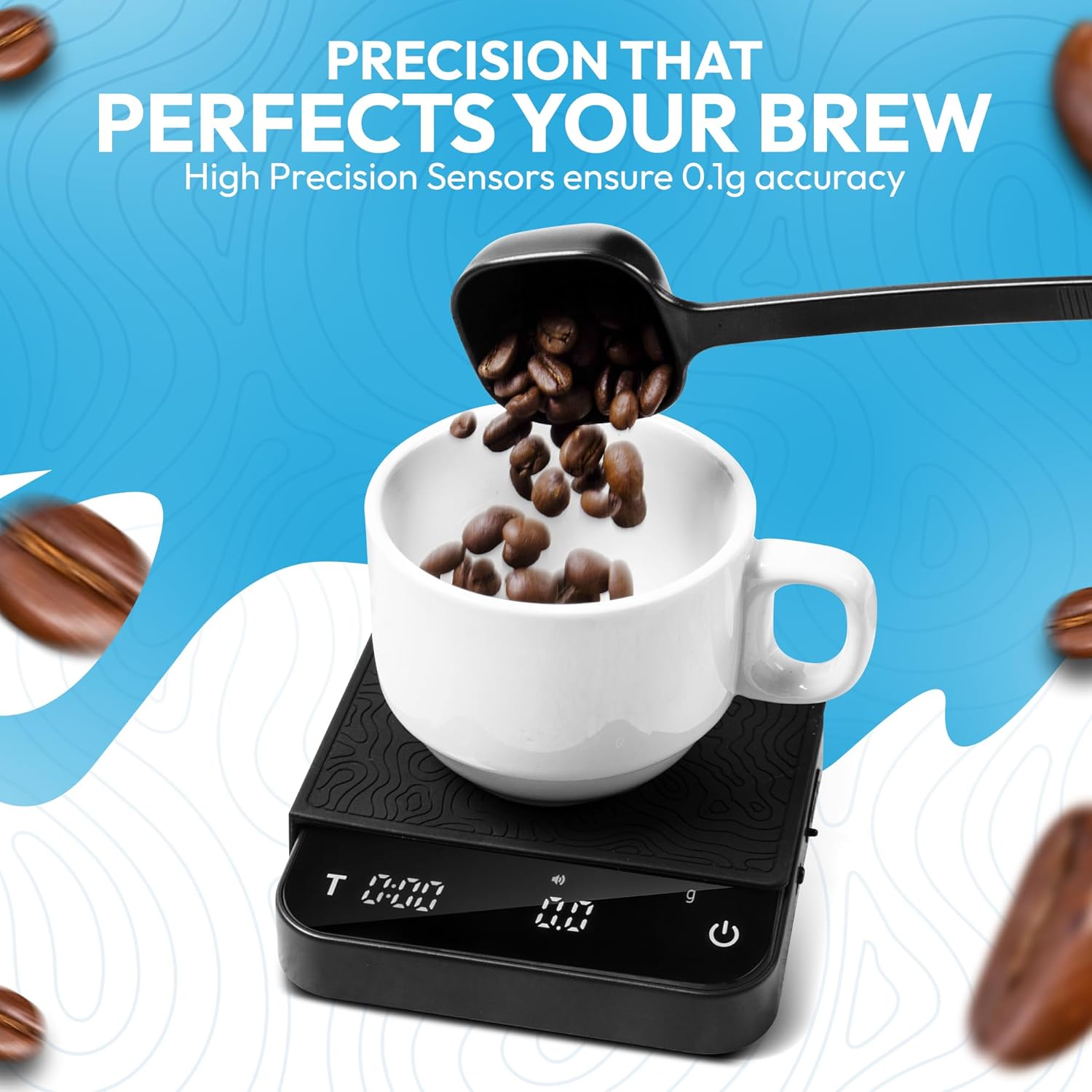 Mini Coffee Scale with Timer – Digital Barista Weight Scale with