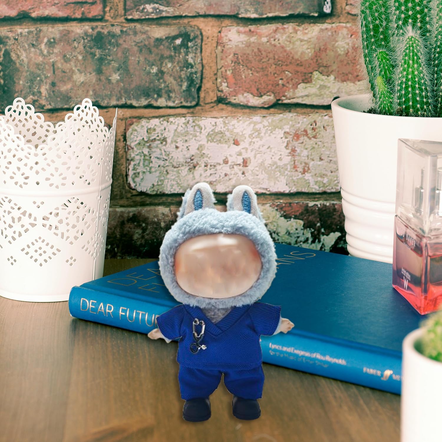 Handmade Doctors Outfit for 17cm LBB Doll - Nurse Outfit Doll Clothes with Top, Pants, Shoes, and Stethoscope Charm - Scrubs Clothing for LBB, Blue