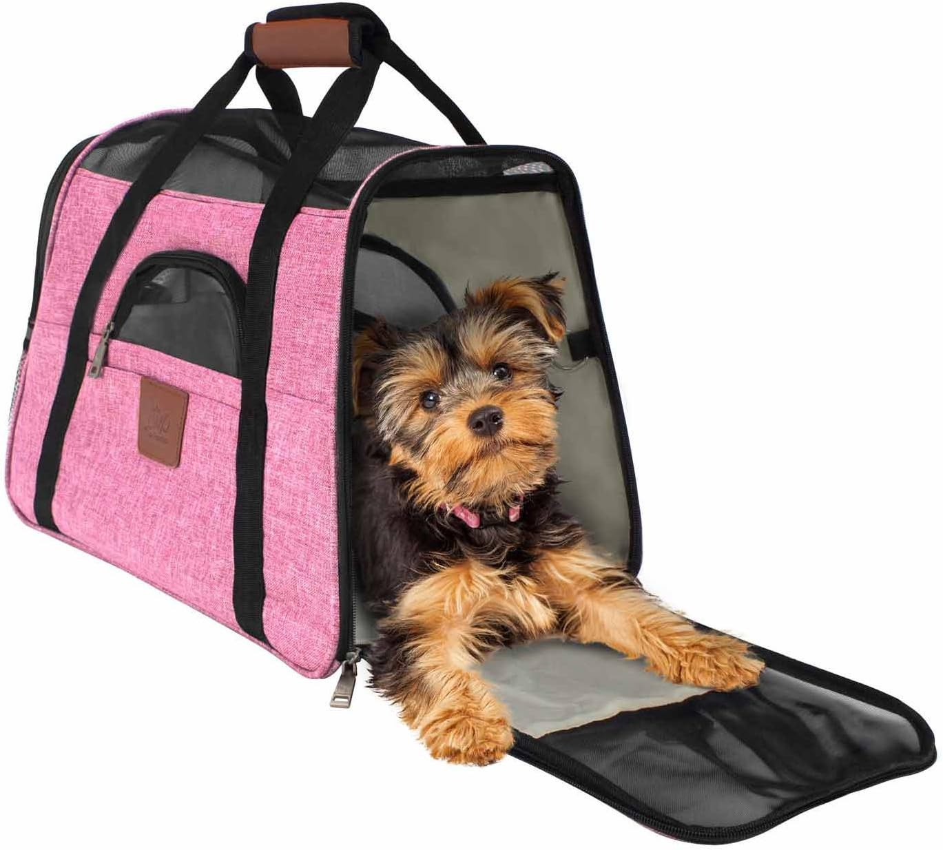 FrontPet Airline Approved Soft Sided Pet Carrier, Under Seat Collapsible Airport Travel Tote With Fleece Bedding, Perfect For Cats and…