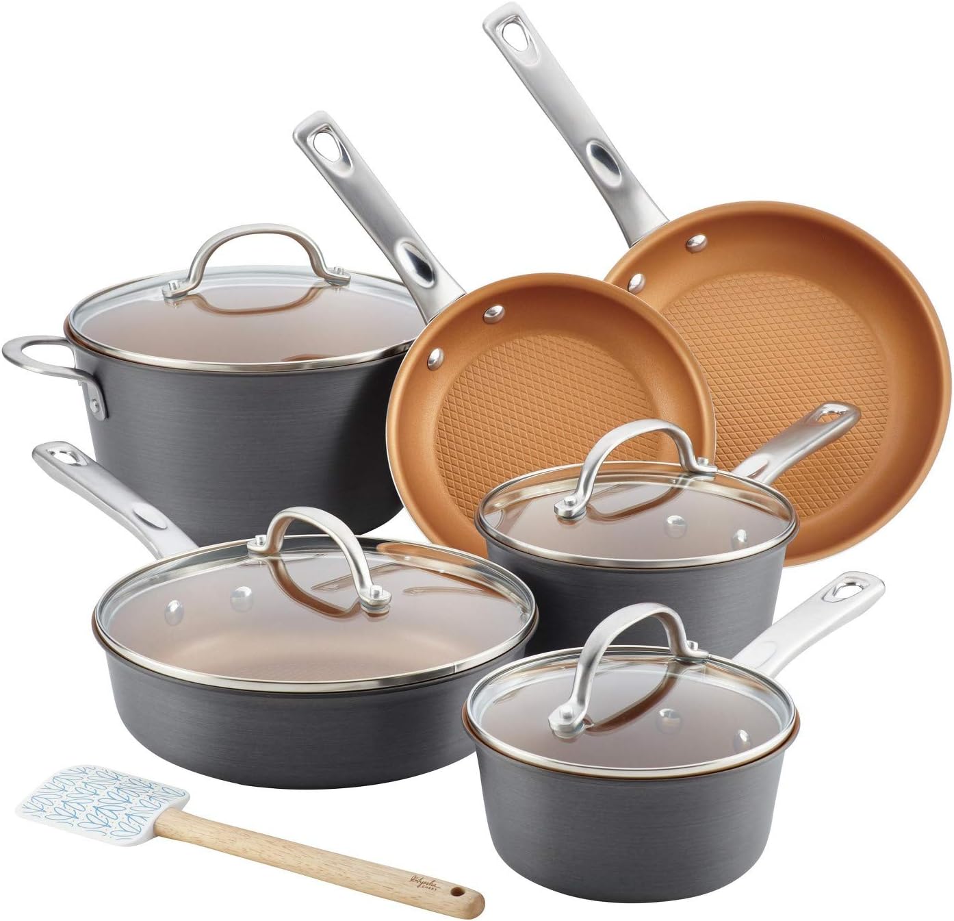 Curry Kitchenware 11pc Home Collection Cookware Set (Brown Sugar)