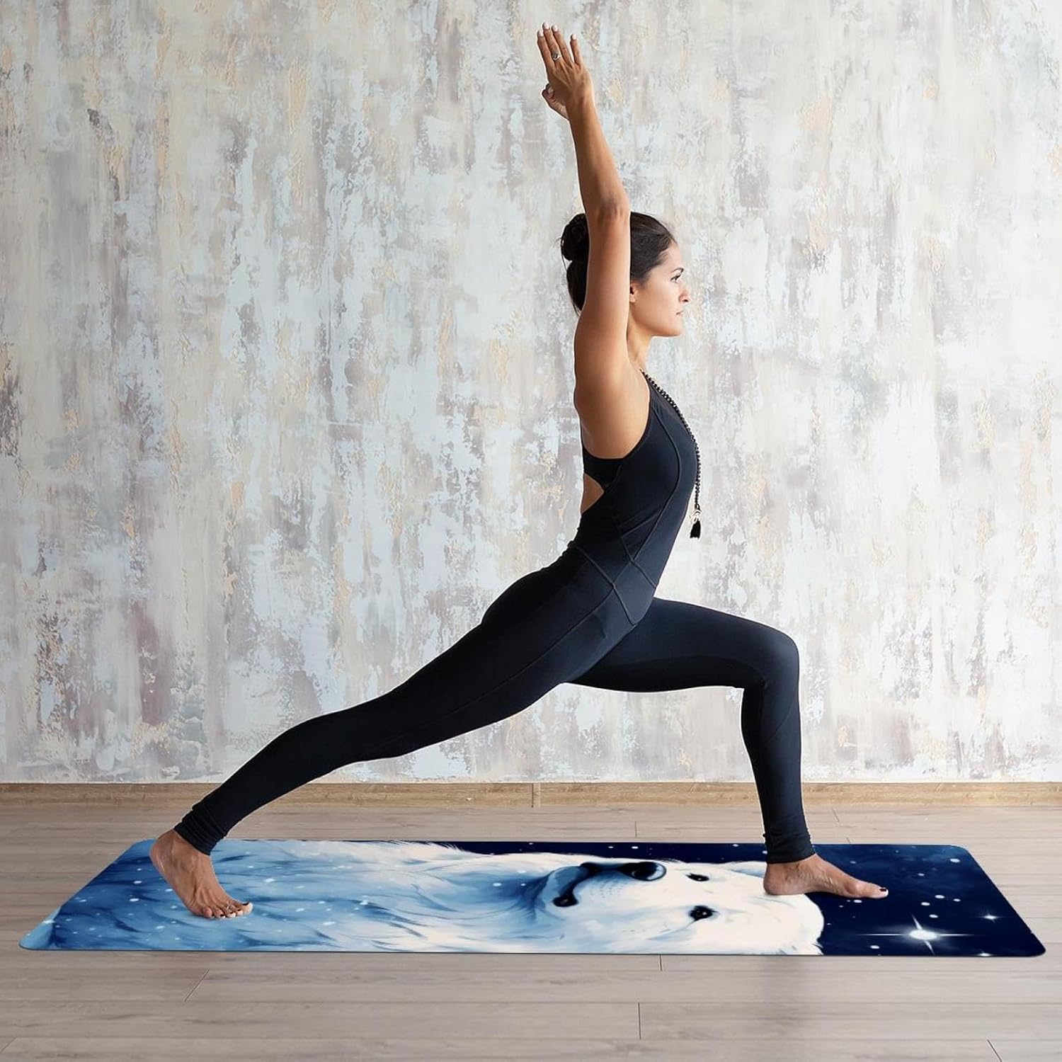 Yoga Towel, Galaxy Bear Pattern Non Slip Sweat Absorbent Hot Yoga Mat Towel for Hot Yoga, Pilates and Fitness - 72.8" x 26.8"