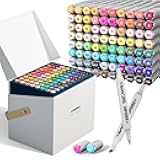 OROS 80 Color Alcohol Markers, Brush and Chisel Tip, suitable for Painting, Coloring Drawing, Sketching, Illustrations Alcohol Based Markers, Artist Pens