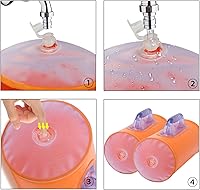Vista 4 de Water Dumbbells,Water Filled Training Dumbbells, Travel Weights Set, Adjustable Weights to 40Lbs,30Lbs,20Lbs,10Lbs,4Lbs Dumbbell Pair,Each Naranja