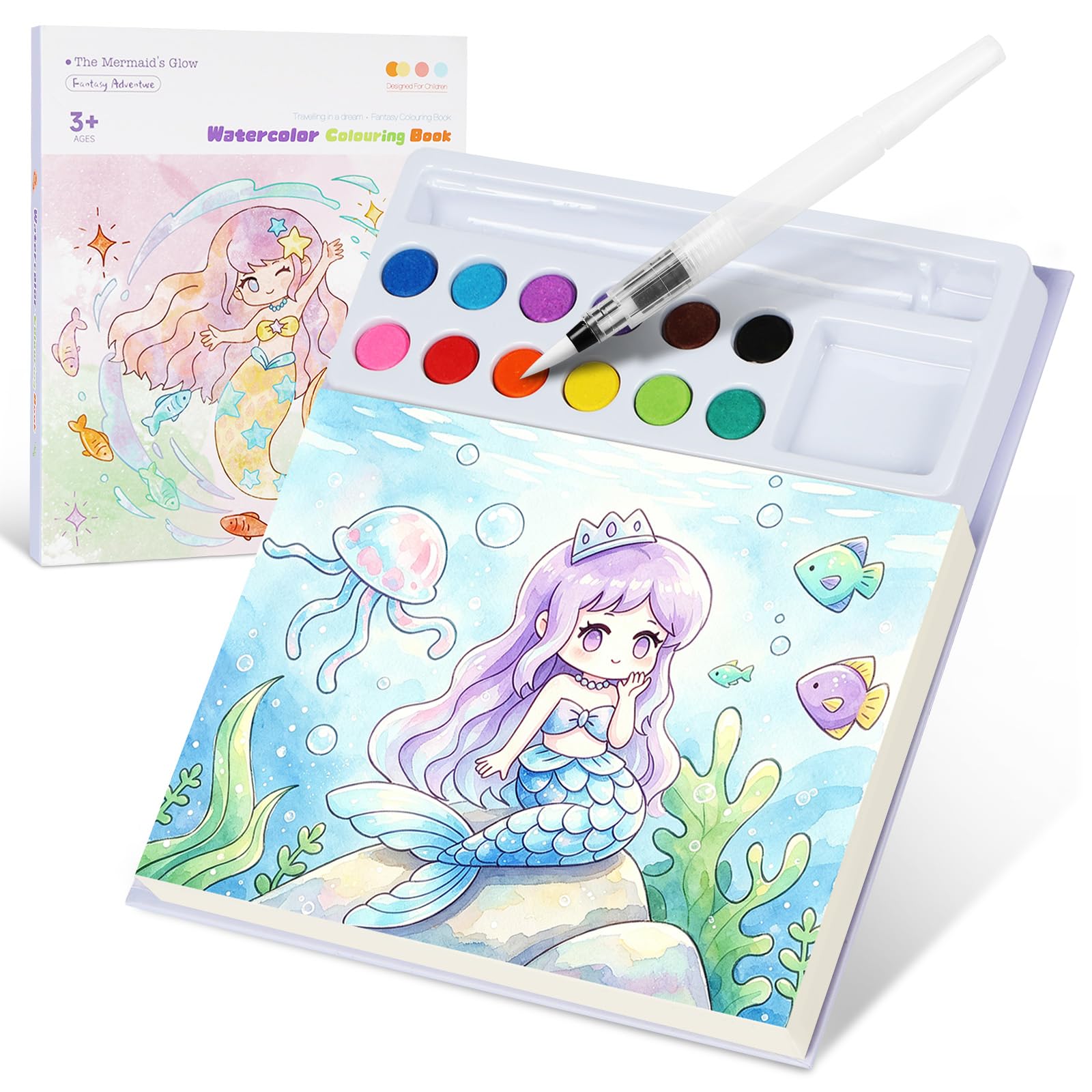 Ainiv Paint with Water Coloring Books for Toddlers, Watercolor Painting Set