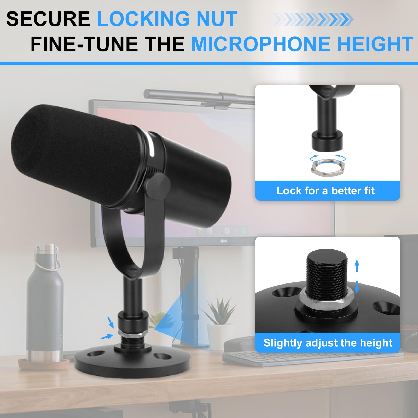 Amazon.com: YIBEICO Desktop Microphone Stand for Shure MV7/MV7+