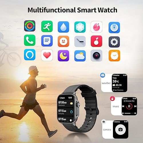 Miniatura 2 de MEDEWE Reloj inteligente deportivo para hombre de 2.01 pulgadas, pantalla súper grande para recibir llamadas, con rastreador de actividad, monitor