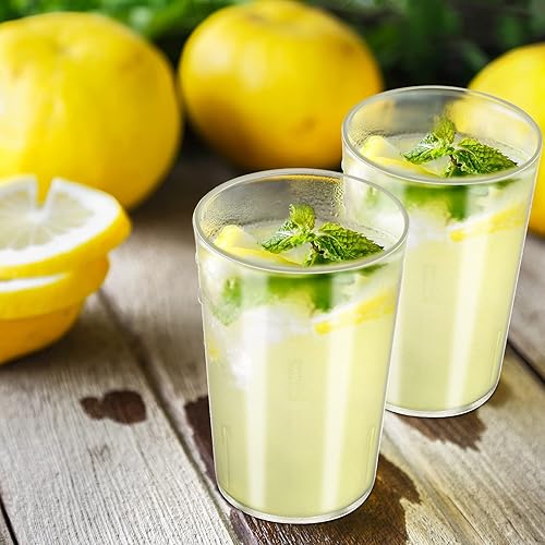Miniatura 4 de Paquete de 48 vasos de plástico transparente de grado de restaurante de 8 onzas resistentes a la rotura son reutilizables apilables e inastillables