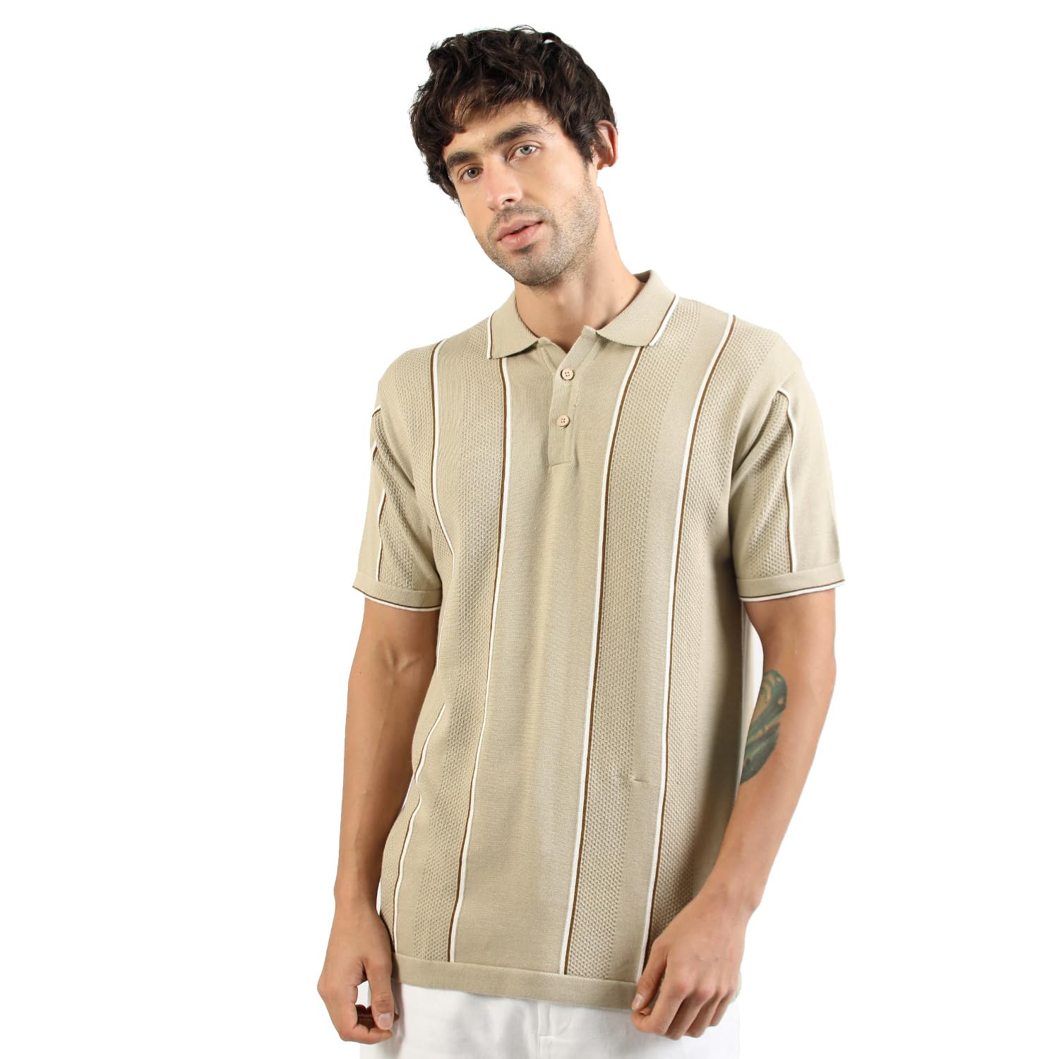 || Mens || Textured || Polo Neck || Half Sleeve || Cotton || Polo T-Shirt-image-16