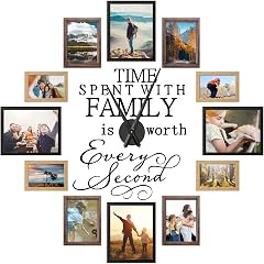Briwooody Family Clock Frame Wall Decor for Living Room, Family Frame Clock Wall Art, Happy Briwooody Family Clock Frame Wall Decor for Living Room, Family Frame Clock Wall Art, Happy product