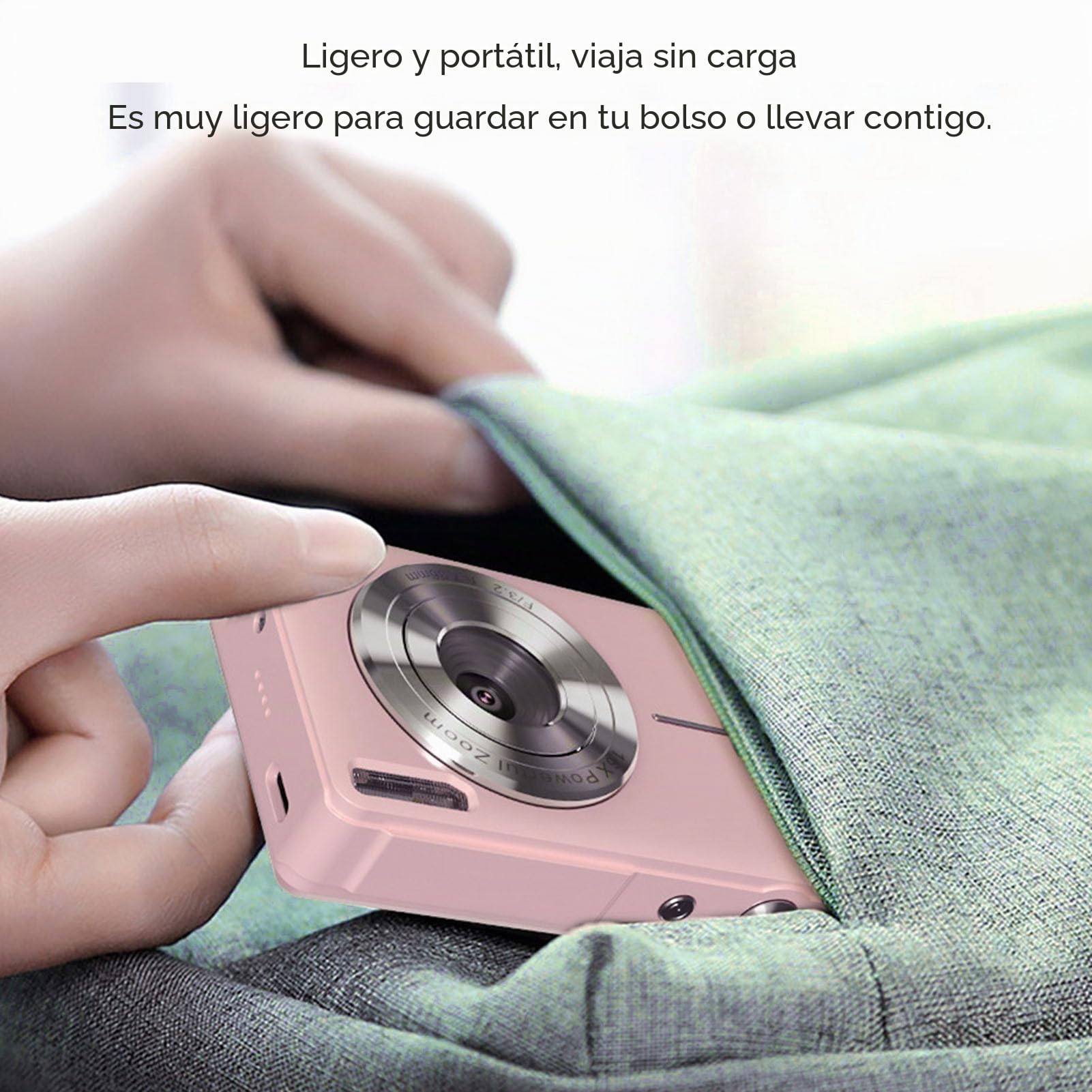 Cámara Digital de 44MP, 1080P HD 16X Zoom Digital Cámara de Vlogging con Enfoque Automático Cámara Digital de Bolsillo, Cámara de Video Inteligente HD para Fotografía Viajes (Pink)