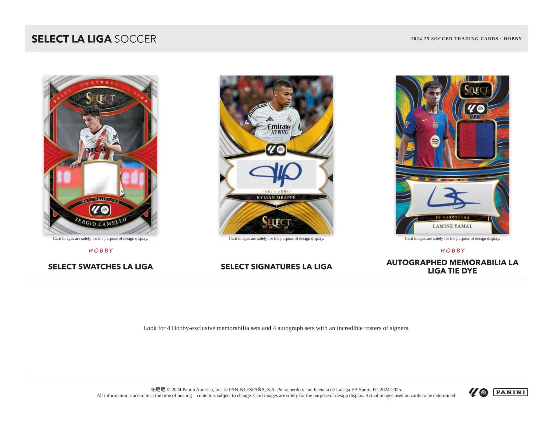 2024/25 Panini Select, La Liga Fußball-Hobby-Sammelkartenbox (drei Autogramme oder Erinnerungskarten pro Box)