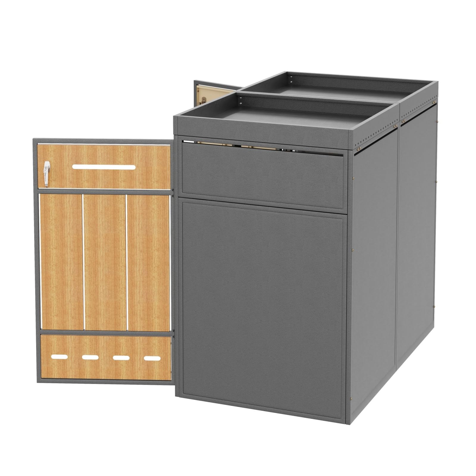 Abri pour poubelles,Abri pour poubelles avec Toit végétalisé 120-240 litres Habillage pour poubelles (1)