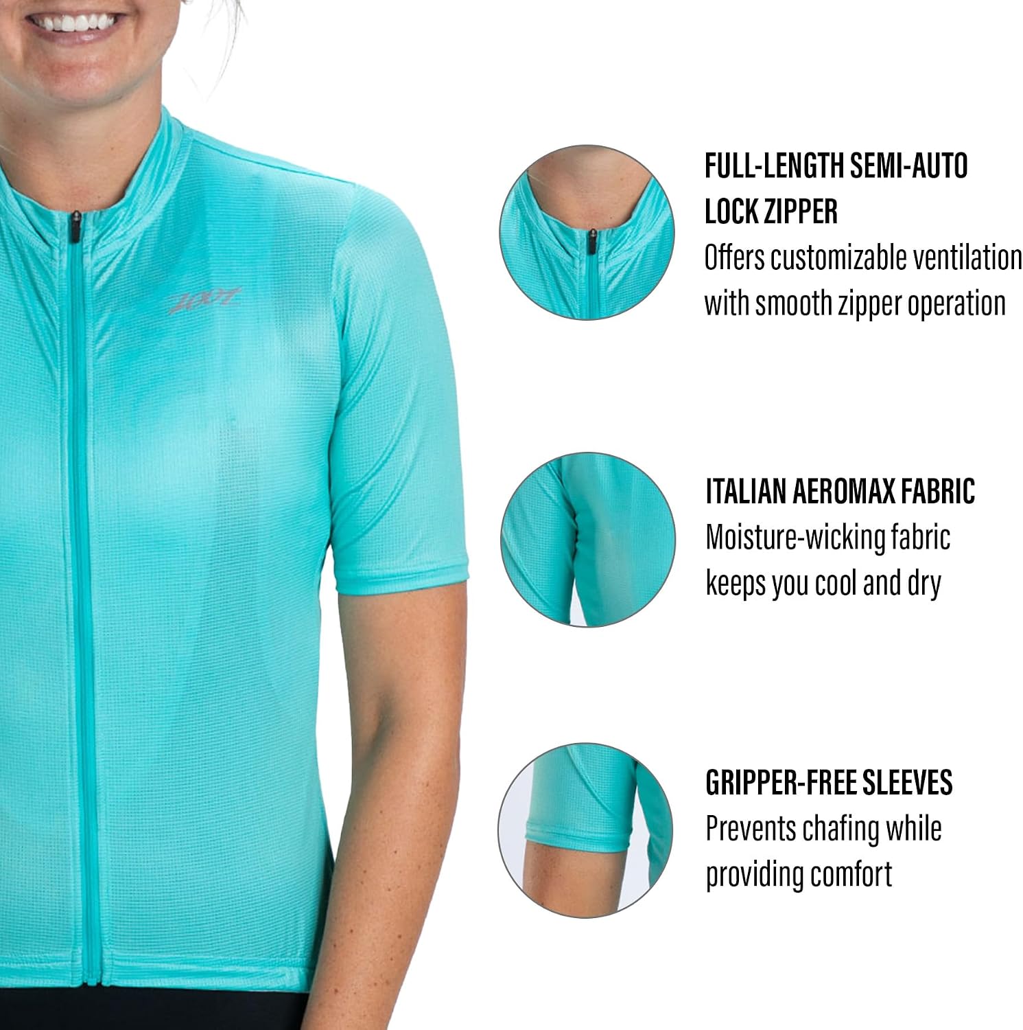 Zoot Women's Core Cycling Jersey, Breathable Short Sleeve Road Bike Jersey, Moisture Wicking, 3 Rear Pockets, UPF 30 Fabric