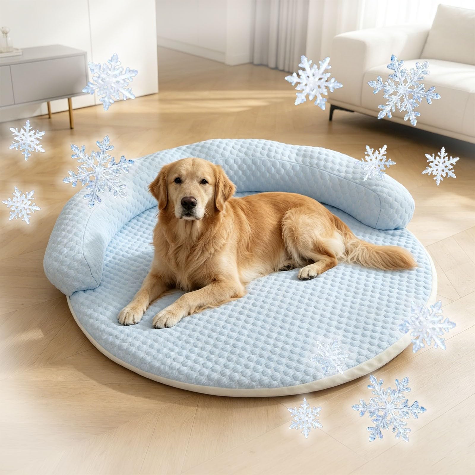 Generico Tappetino Refrigerante Cane,110X110cmTappeto Refrigerante per Cani,Tappetino Refrigerante Gatto Non Gel,Tappeto Refrigerante per Gatti Mantieni il Tuo Animale Fresco Dentro/Fuori