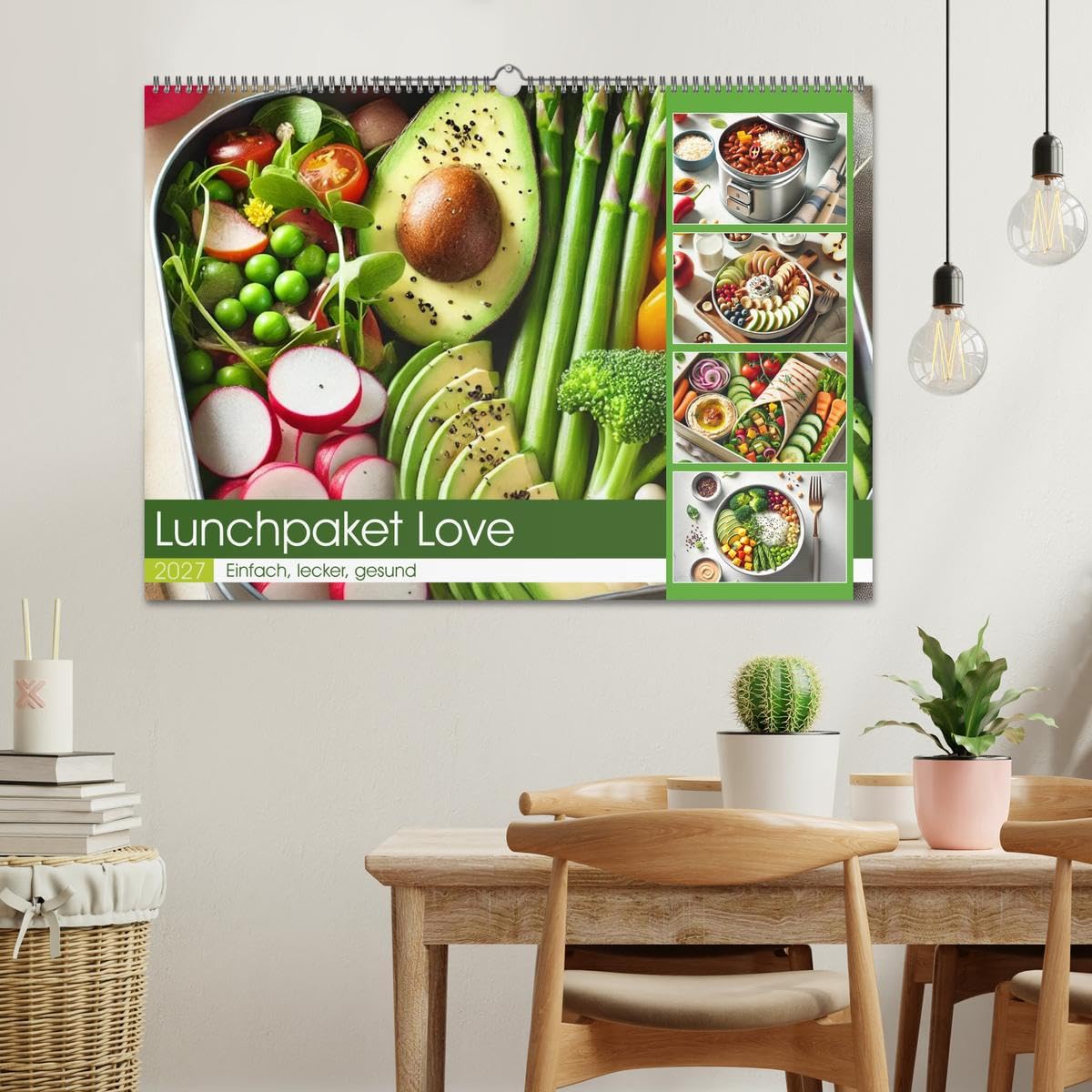 CALVENDO - Lunchpaket Love - Einfach, lecker, gesund (Wandkalender 2027 DIN A2 quer), Monatskalender: Ein Essenskalender speziell für das Büro