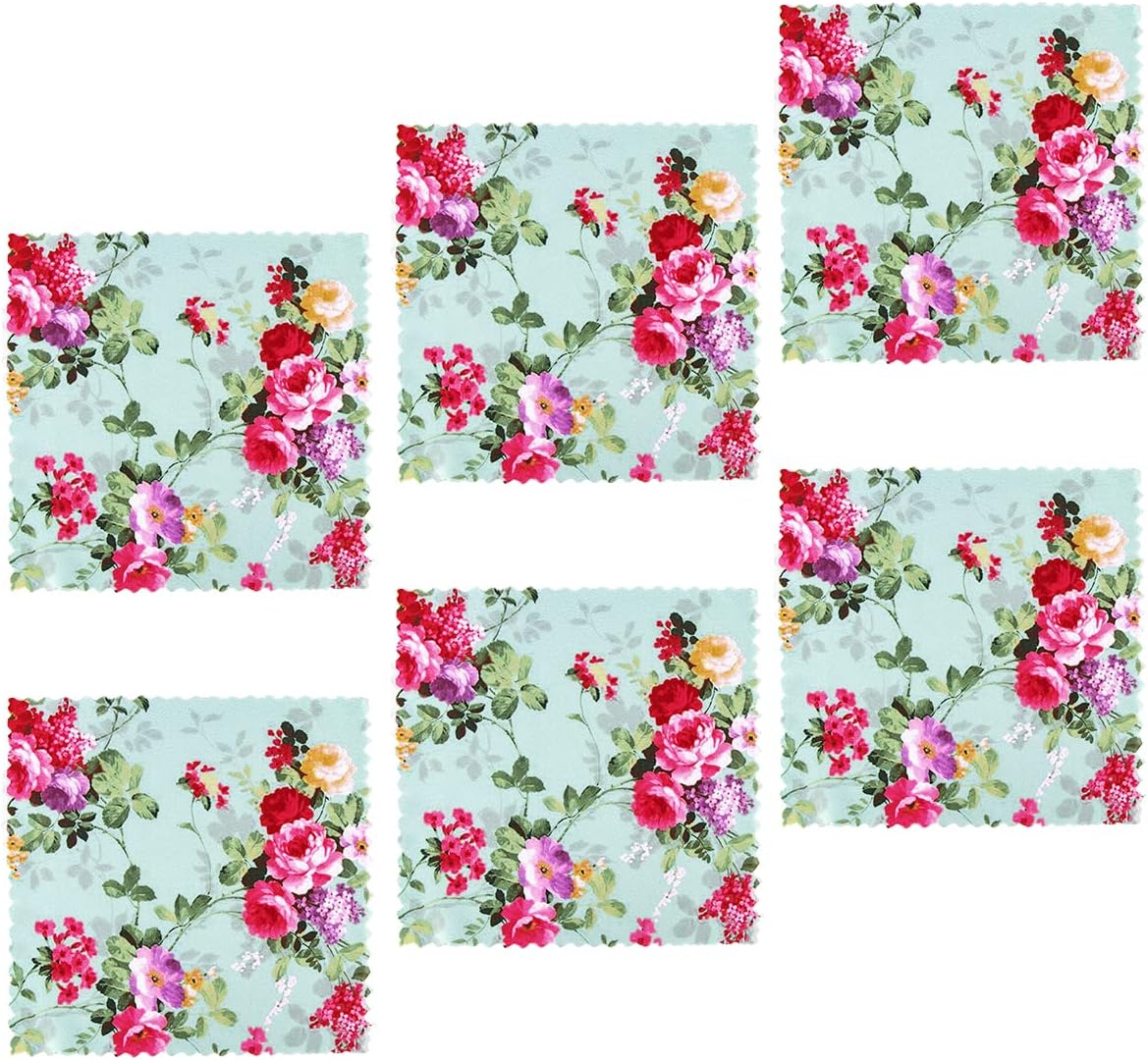 BVYA Pattern Printed Soft Microfiber Cleaning Cloths 6 Pieces for Eyeglasses, Camera Kens, Cell Phones, CD, DVD, Computers, Tablets, Laptops, Telescope, LCD Screens and Other Delicate Surfaces Cleaner