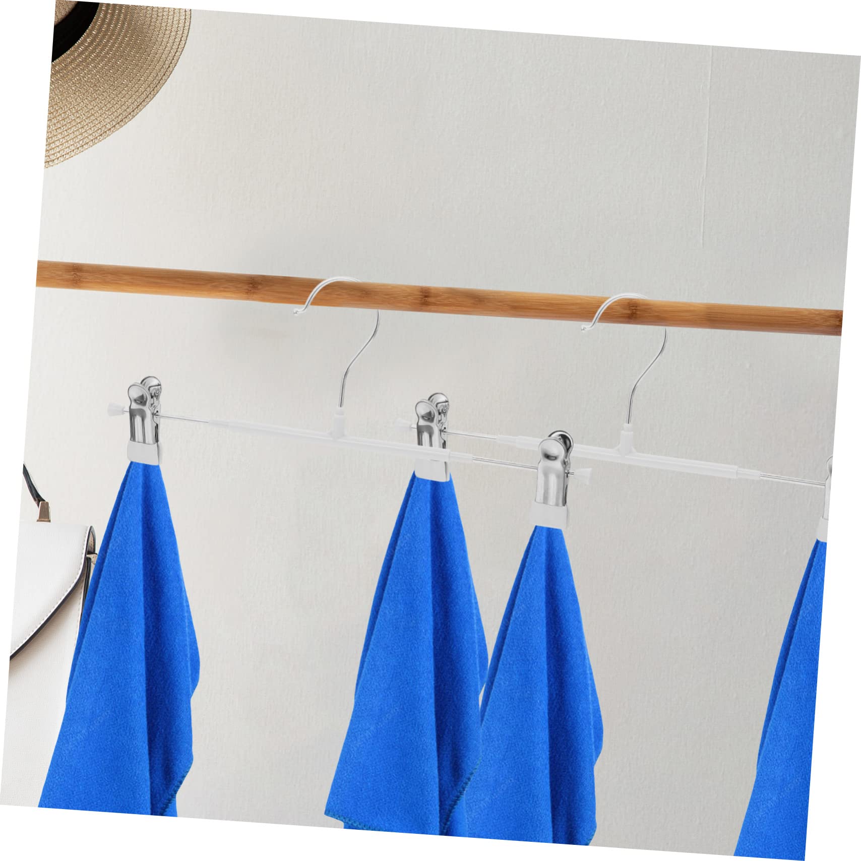 HOMOCONO Pants 10pcs Stainless Jeans Hangers Non-Slip Skirt Hangers Clip Hanger Set Velvet Pants Space Saving for Home