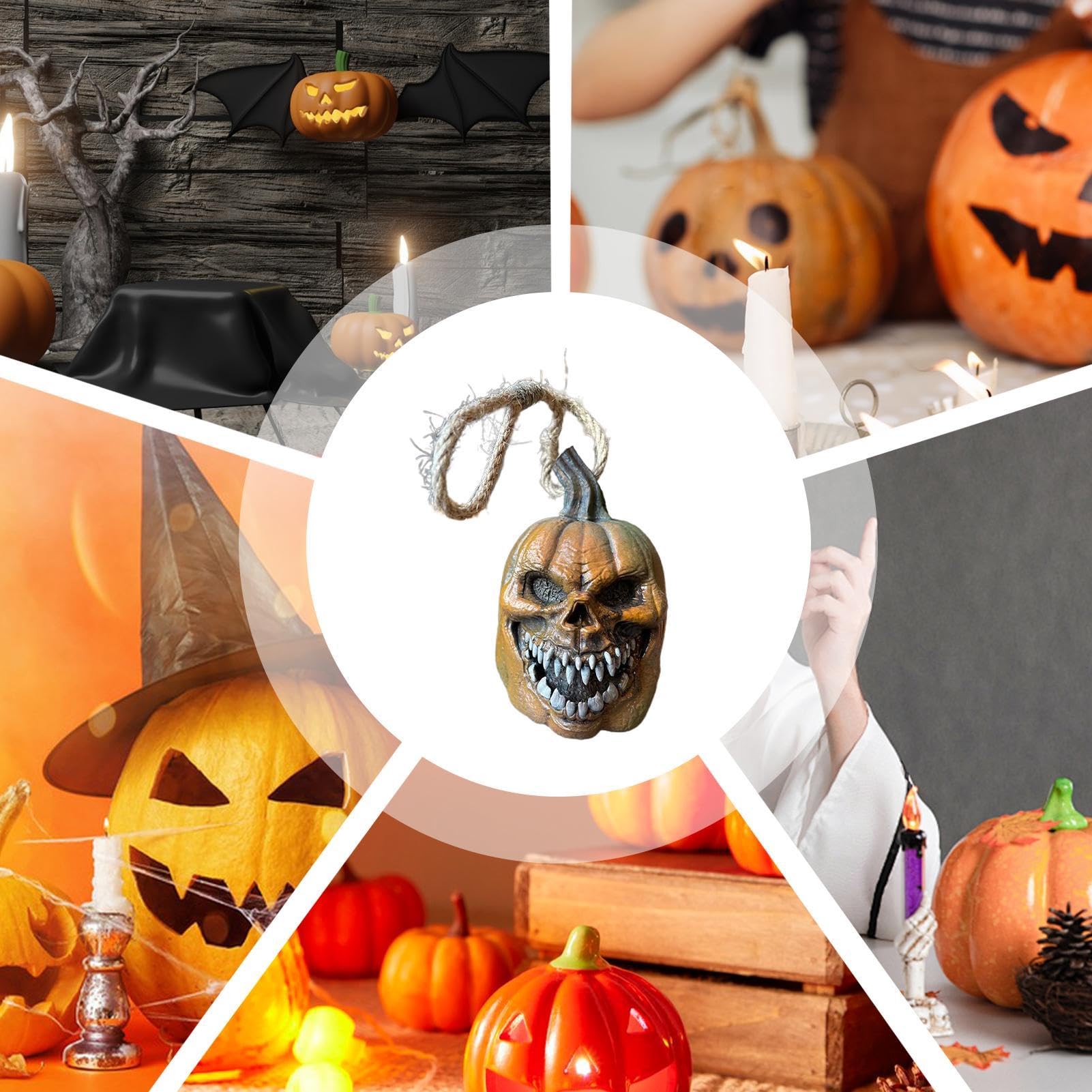 Zucca Di Halloween Che Si Illumina 2 Lanterne Zucca Ceramica Per Halloween - Luci LED Bianche Calde, Decorazione Autunnale Per Interni Decorazioni Zucca Halloween - 2