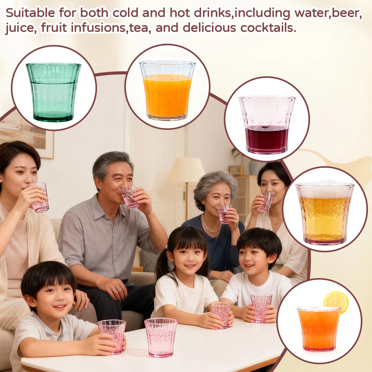 12 Pezzi Bicchieri di Plastica Riutilizzabili 320ML Bicchieri Plastica Acqua Infrangibile Bicchier i di Plastic a Dura per Campeggio Picnic e Feste per Acqua Latte Tè Caffè, 3 Colori