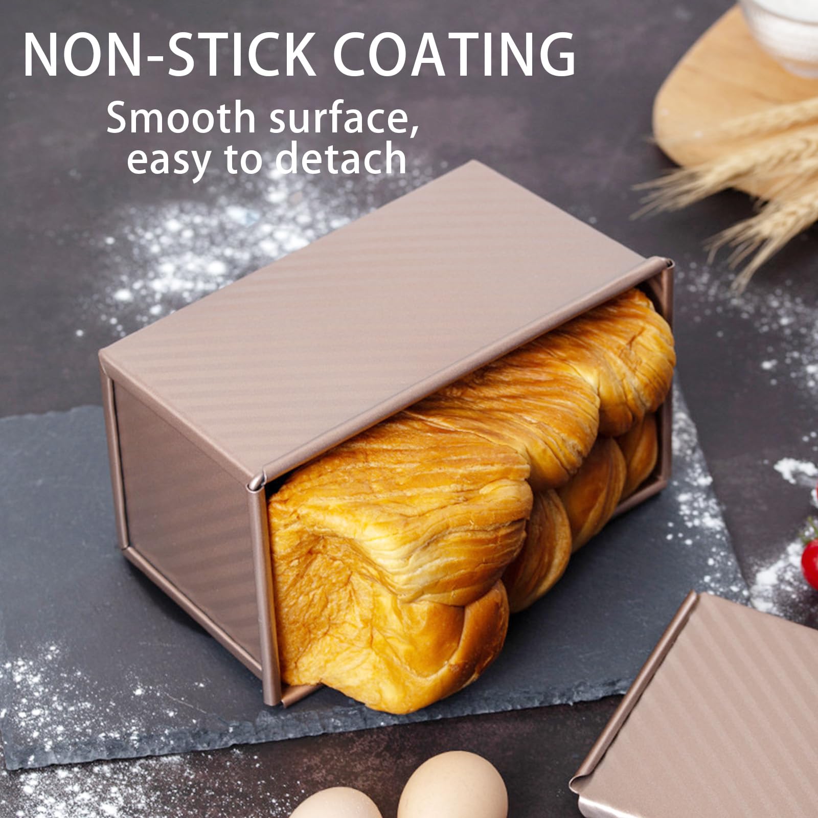 Moule Gateau Dncvb Moule à Pain De Mie 21x12cm - Antiadhésif, Avec Couvercle Pour Toasts Parfaits Moule A Pain