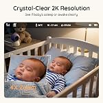 BOIFUN 2K Baby Monitor with 2 Cameras, Smartphone App, Wi-Fi Cameras,5-inch Display, Motion Tracking, Encrypted Connection, Night Vision, Long-Range 2-Way Talk, Temp Sensor