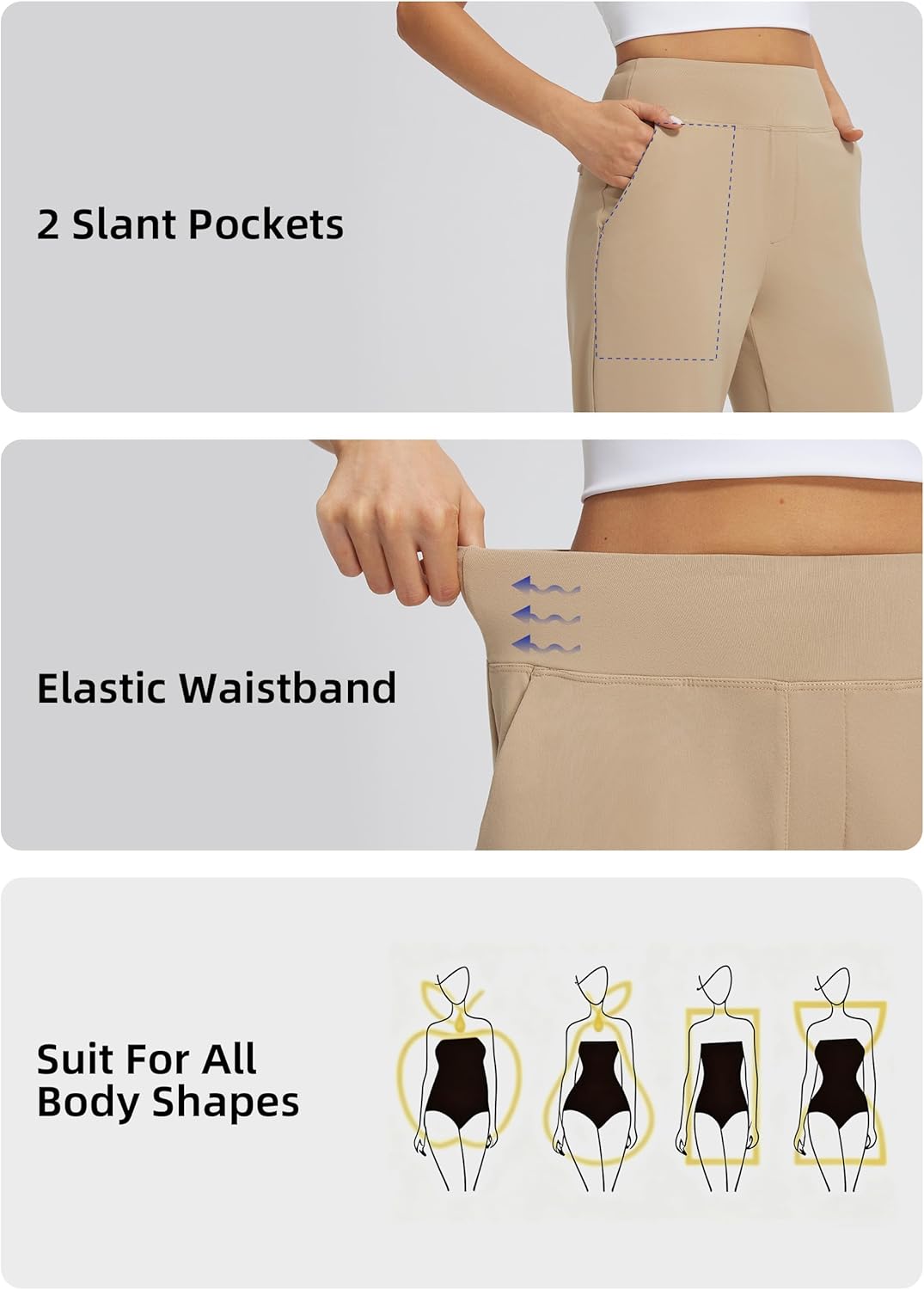 Libin Womens Casual Travel Pants 7/8 Stretchy Golf Pants Ankle Dress Pant Slacks Athletic Workout Sweatpants with 4 Pockets - Image 4