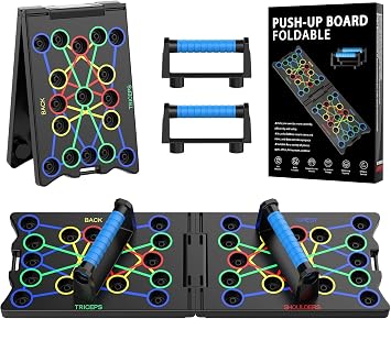 24 in 1 Push Up Board Multifunctional Foldable Portable Fitness Workout Press-up Stands Tools Exercise Muscle Board, Home Exercises for Men/Women