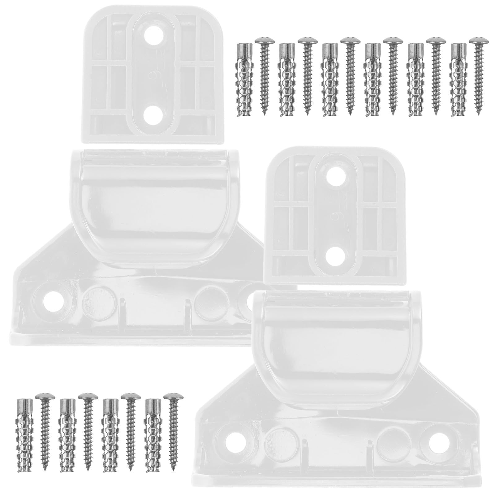 Barrière de sécurité rétractable : kit complet de loquets et supports blancs