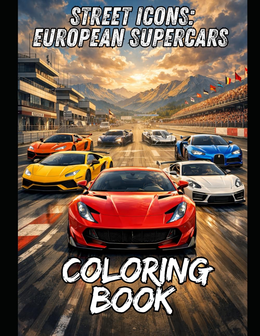Street Icons: European Supercars Coloring Book