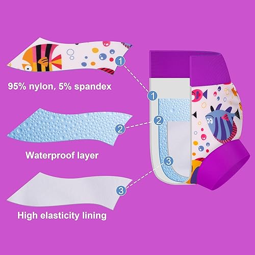 Miniatura 3 de BIG ELEPHANT Pañales de natación para bebé, paquete de 36 Pañales reutilizables impermeables, trajes de baño suaves y transpirables para niños y