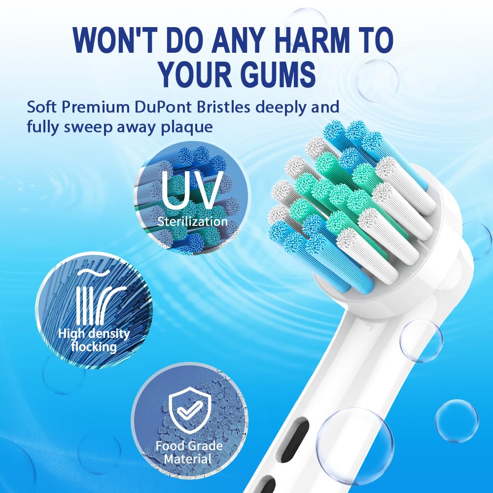 Cabezales de repuesto para cepillo de dientes Oral B Braun, cabezales de cepillo de dientes eléctrico profesional para cabezales de repuesto Oral B Pro 500/1000/1500/3000/3757/5000/7000/7500/8000 (16)
