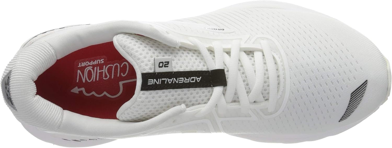 Brooks Men's Adrenaline GTS 20 Supportive Running Shoe 9 White/White/Black