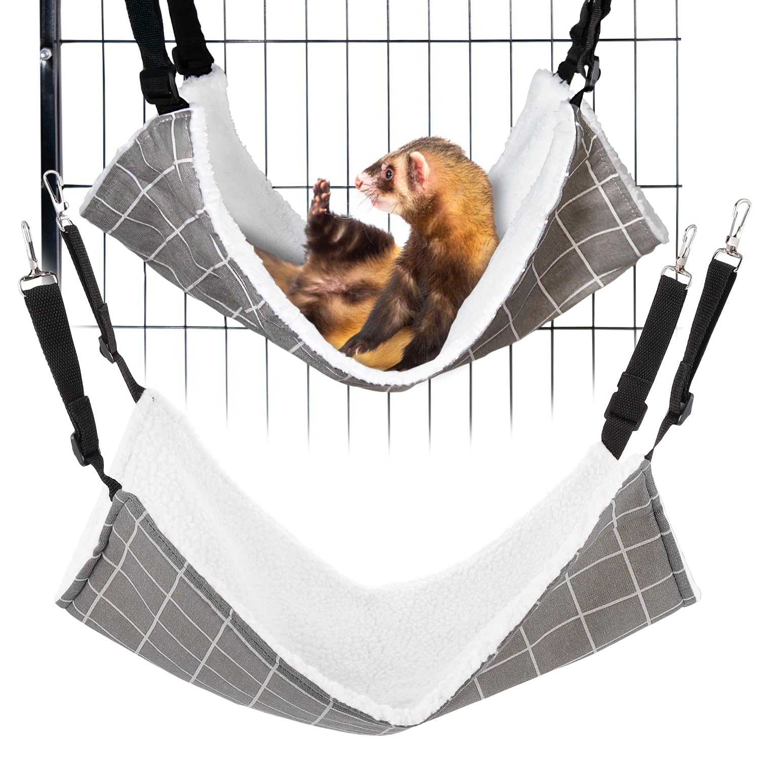ゼブラ柄ラスト品フェレットハンモック小動物ハンモックニャン