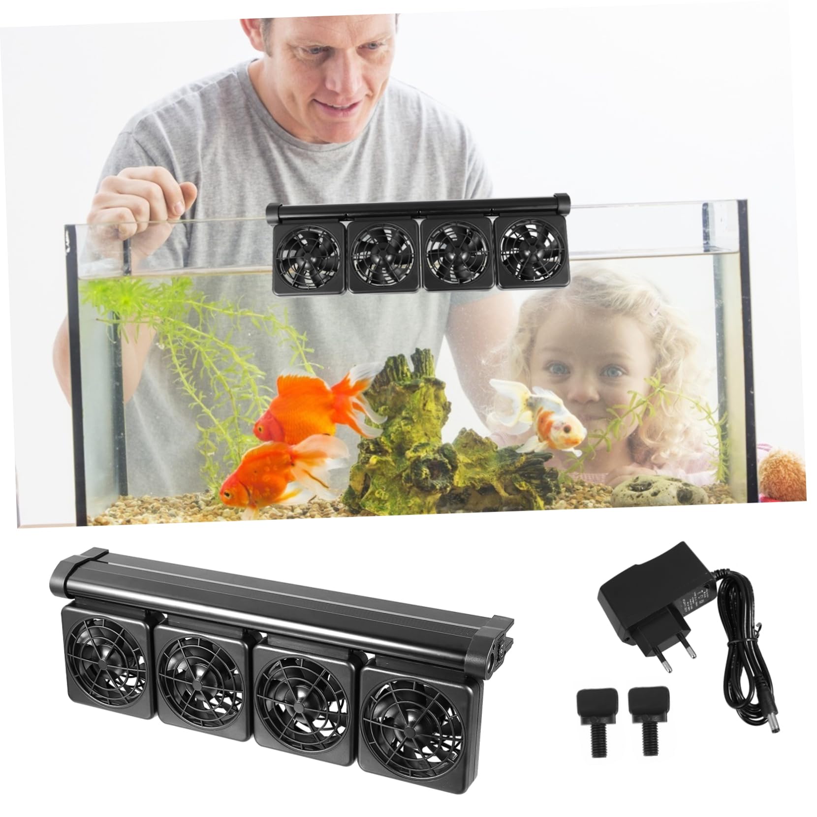 BESPORTBLE Kühlventilator mit 2 Geschwindigkeiten aus Kunststoff und Aluminiumlegierung Wasserkühlventilator Einstellbarer Lüftersystem Aquariumkühler Aquarium für Aquarium für Süß