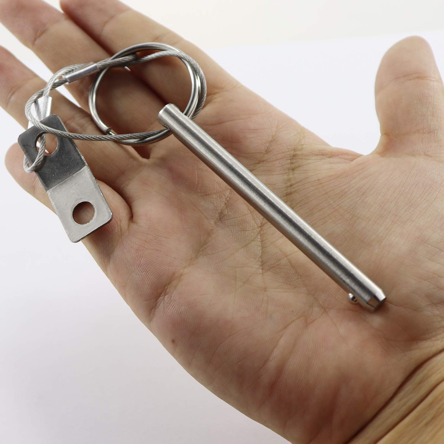 Quick Release Pin 2-Pack — 1/4" Diameter, 3-3/4" Length, 316 Stainless Steel Bimini Top Pin For Marine Use