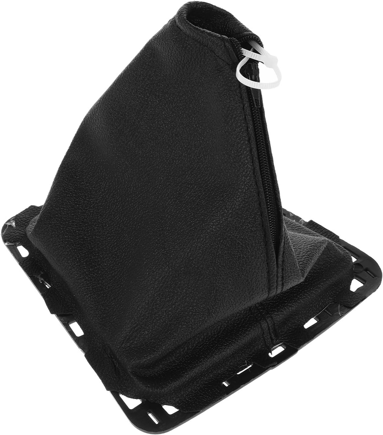 Car Gear Shift Knob Cover Black Cowhide with Closed Design and Easy Installation, Dustproof Shift Boot for Car Interior Protection and Upgrade