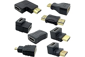 8 Pack HDMI Angled Adapter Combo Kit - Versatile Display Solutions