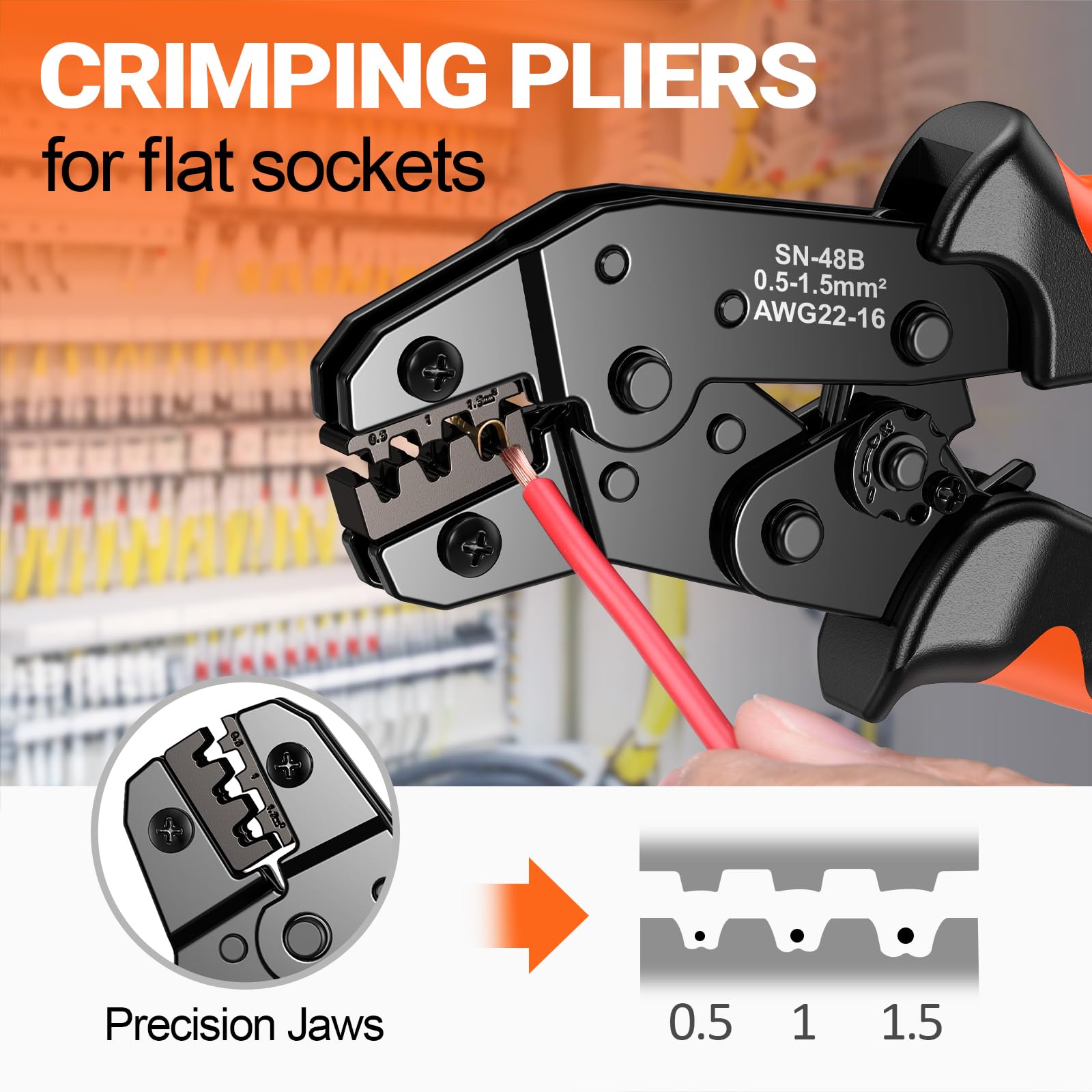 Preciva Set mit 400 Stück Crimpzangen und elektrischen Steckverbindern Faston und Kabelschuhe [0,5-1,5 mm?], elektrische Faston, Kabelschuhzange, Crimpzange, Crimpzange Kabelschuhe