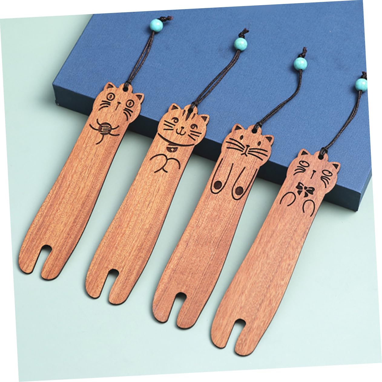 LALAFINA 16pezzi Segnalibri Legno Forma Di Gatto Da Decorativi e Pratici Per Amanti Dei Libri Accessori Di Lettura Eleganti Per Appassionati Di Lettura