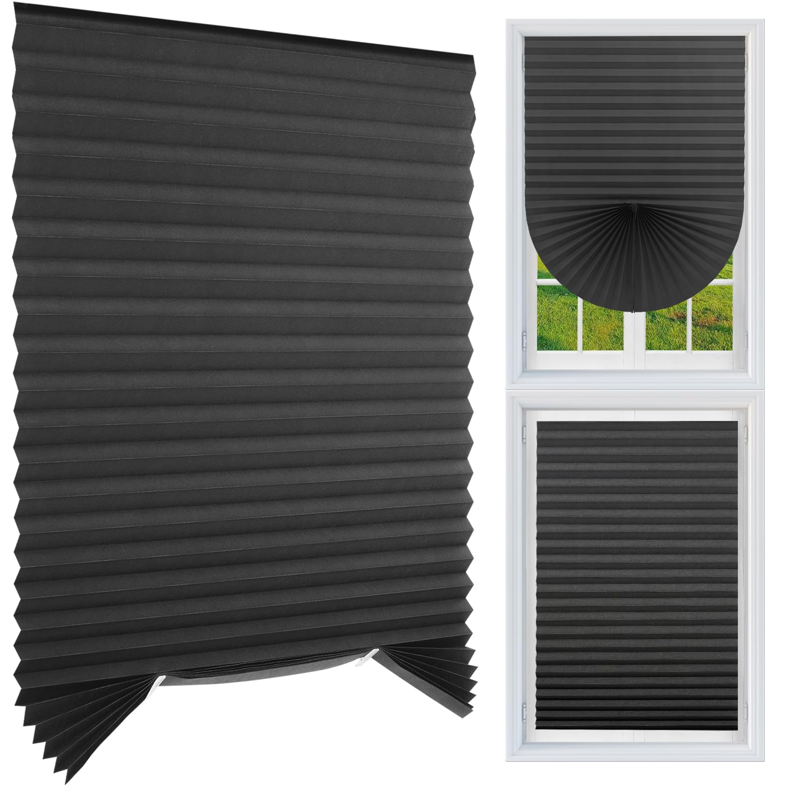 MI CASA Stick on Blinds Windows, No Drill Instant Temporary Curtains 90W x 150H cm Light Filtering Shade