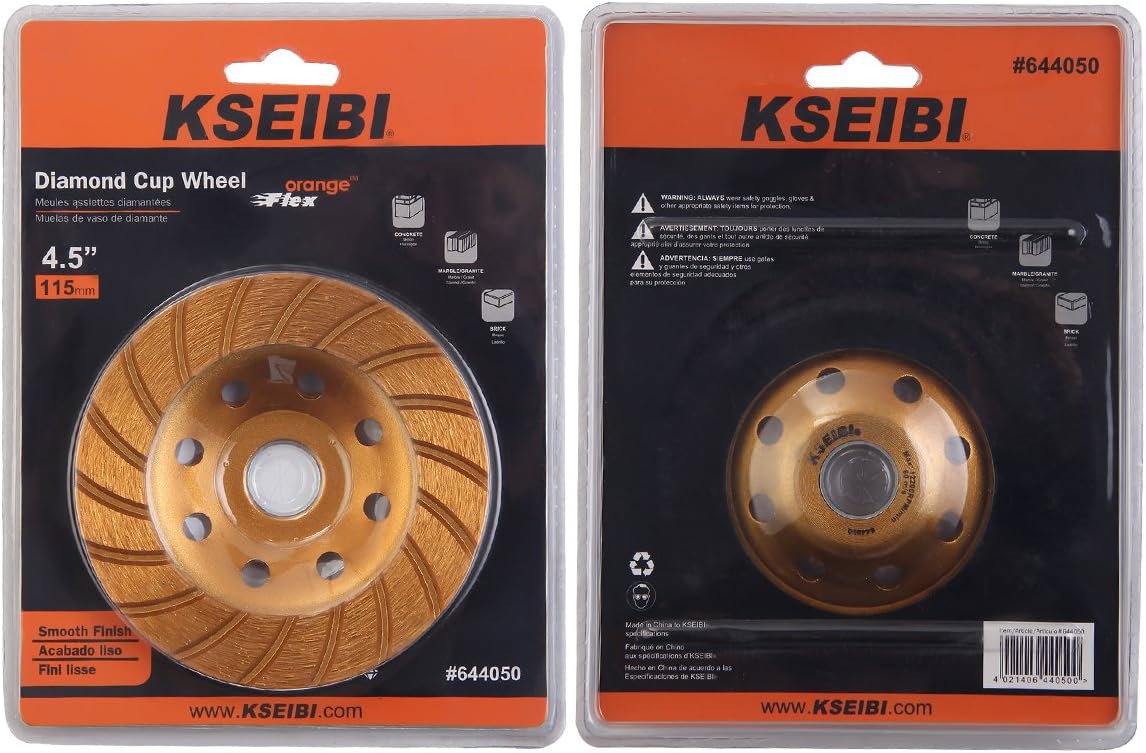 KSEIBI 644052 Super Turbo Diamond Cup wheel 4-1/2 Inch (115 mm)