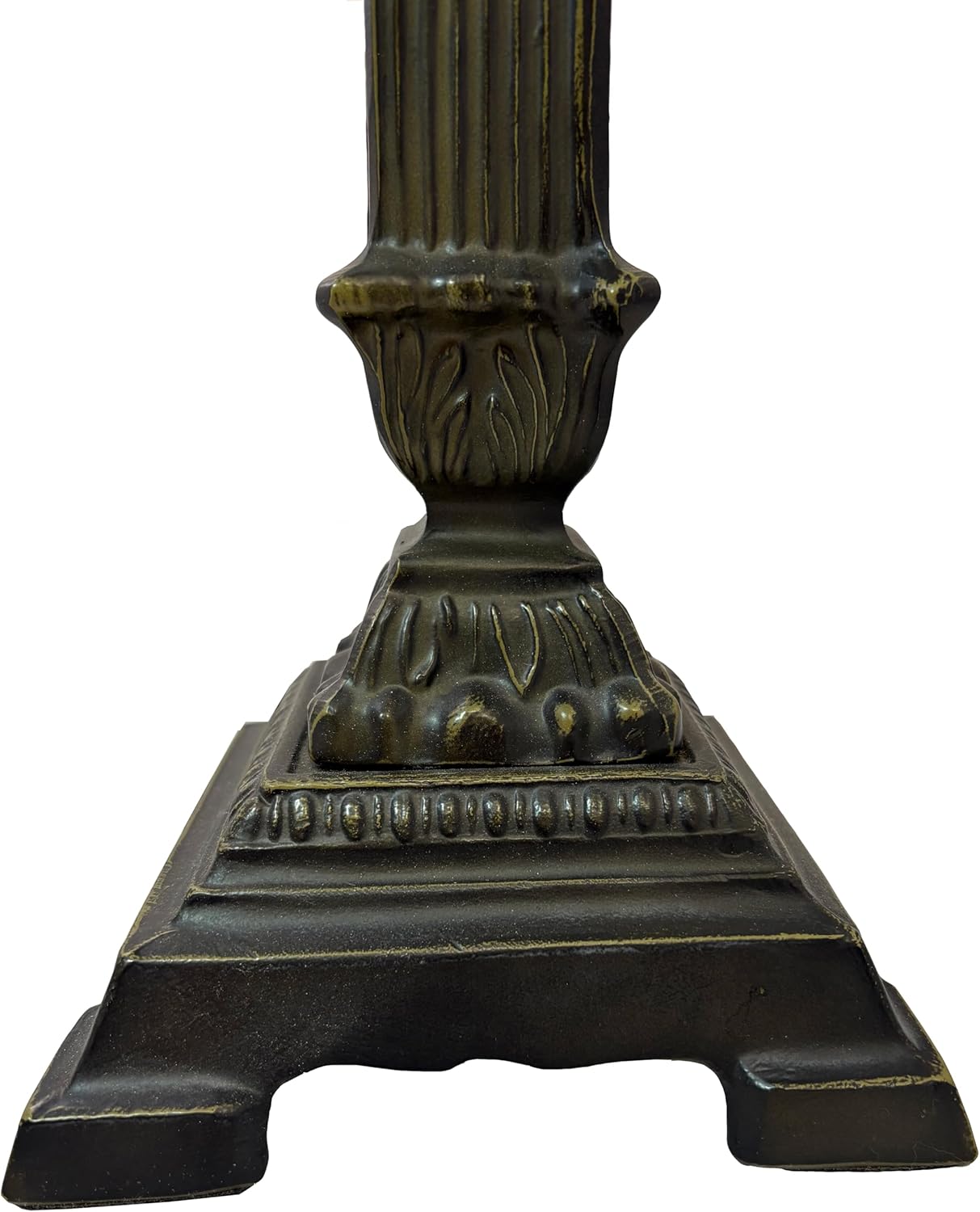 15" Dia. Metal Panel Lamp Shade & Base, Dark Bronze Finish with Gold Highlights, Nicely Weighted, 25" Tall