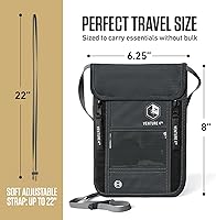 Vista 3 de Venture 4th bolsa de cuello de viaje con traba RFID, gris), V4-01-NP-GR