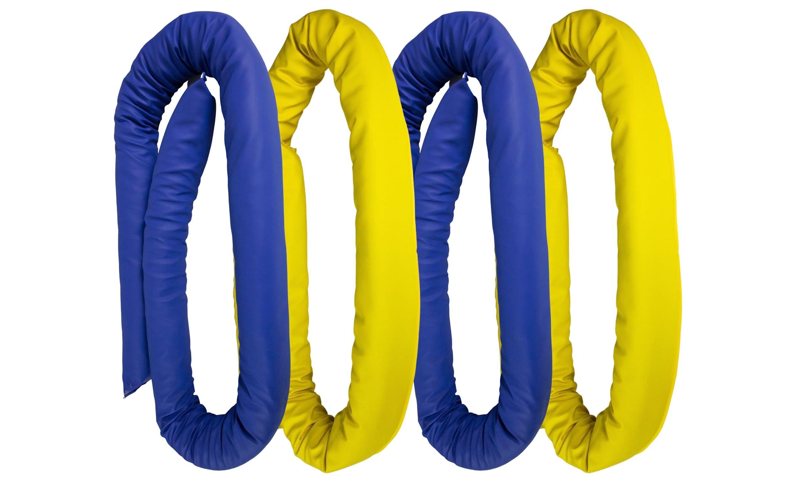 Juego de 4 Barras de Ayuda para los Caballos de Piel sintética, Color Azul, 2 Amarillos, Longitud a Elegir