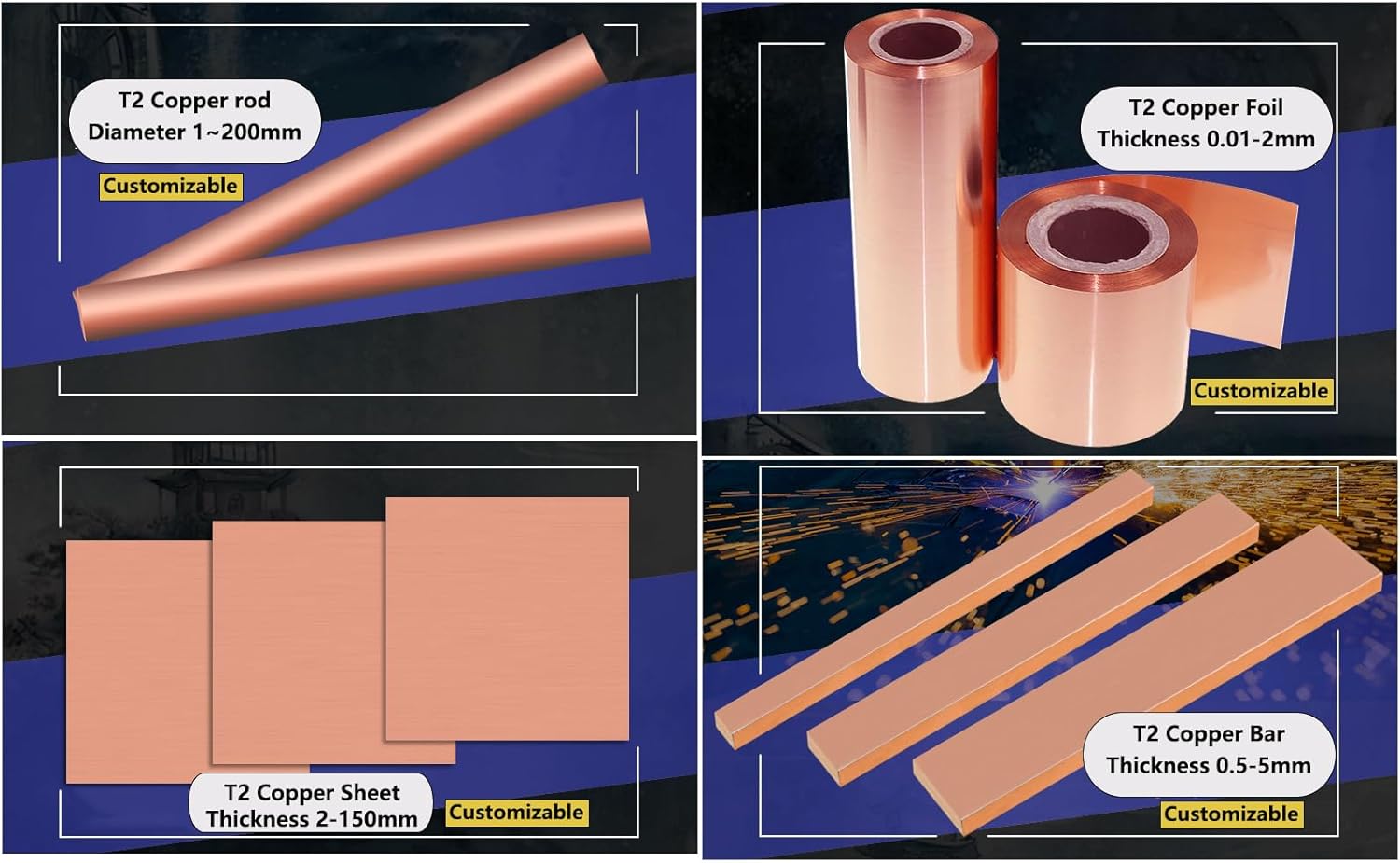 T2 Copper Foil roll, 1 Pieces Metal Material 99.9% Copper Strips Coil 1 x 50 x 1000mm, Thickness 1mm, Width*Length=50x1000mm for Metal DIY Craft (Multiple Sizes Optional)