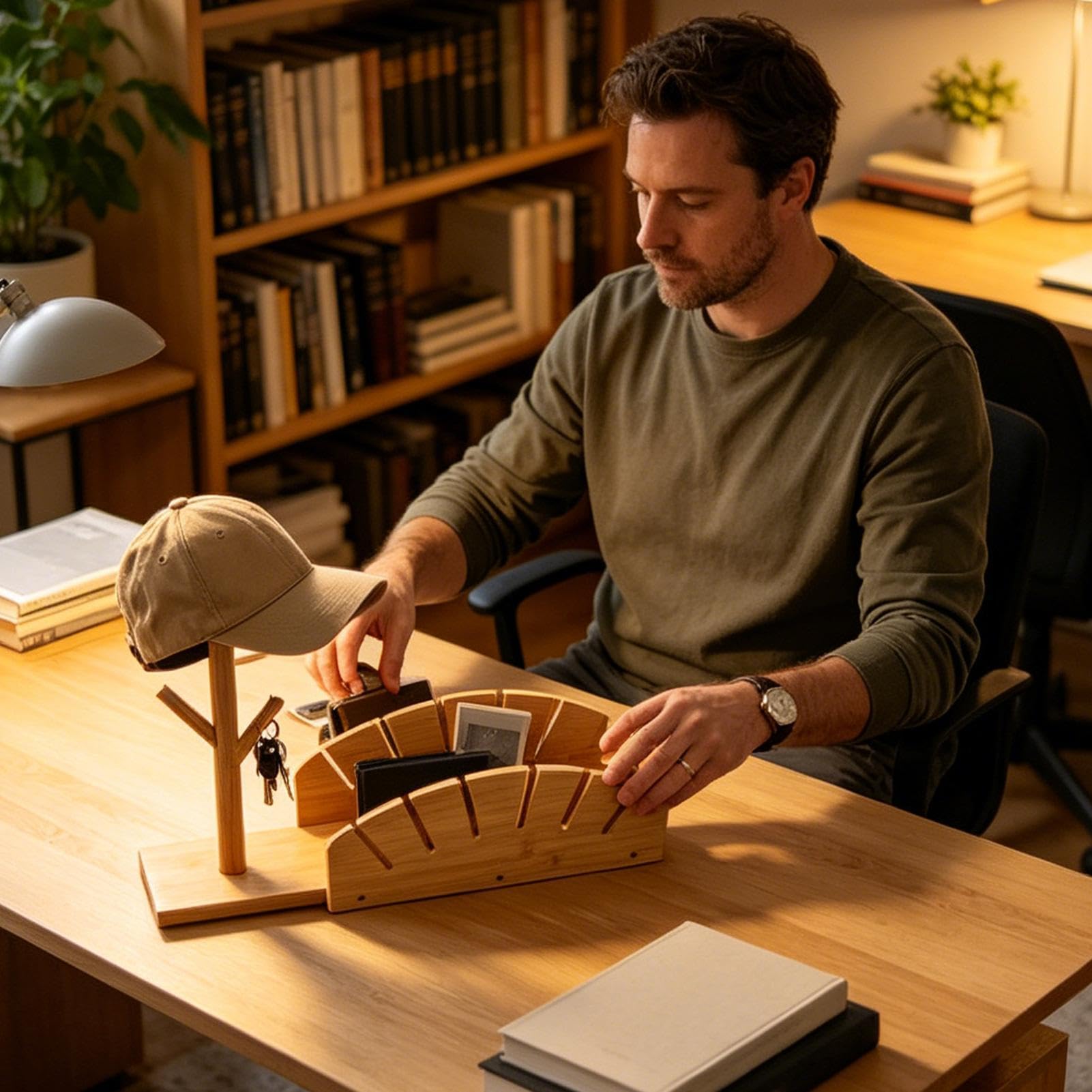 Organizer per cappelli, espositore in legno
